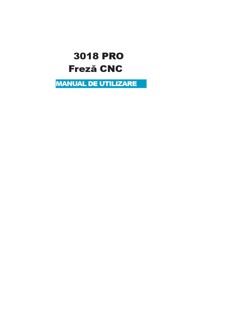 CNC Router 3018PRO Manual de Utilizare Română | PDF