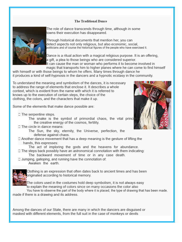 Traditional Dance: Rituals and Symbolism | PDF | Dances