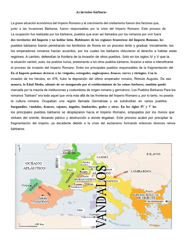 Invasiones Bárbaras y Caída de Roma | PDF | imperio Romano | Europa