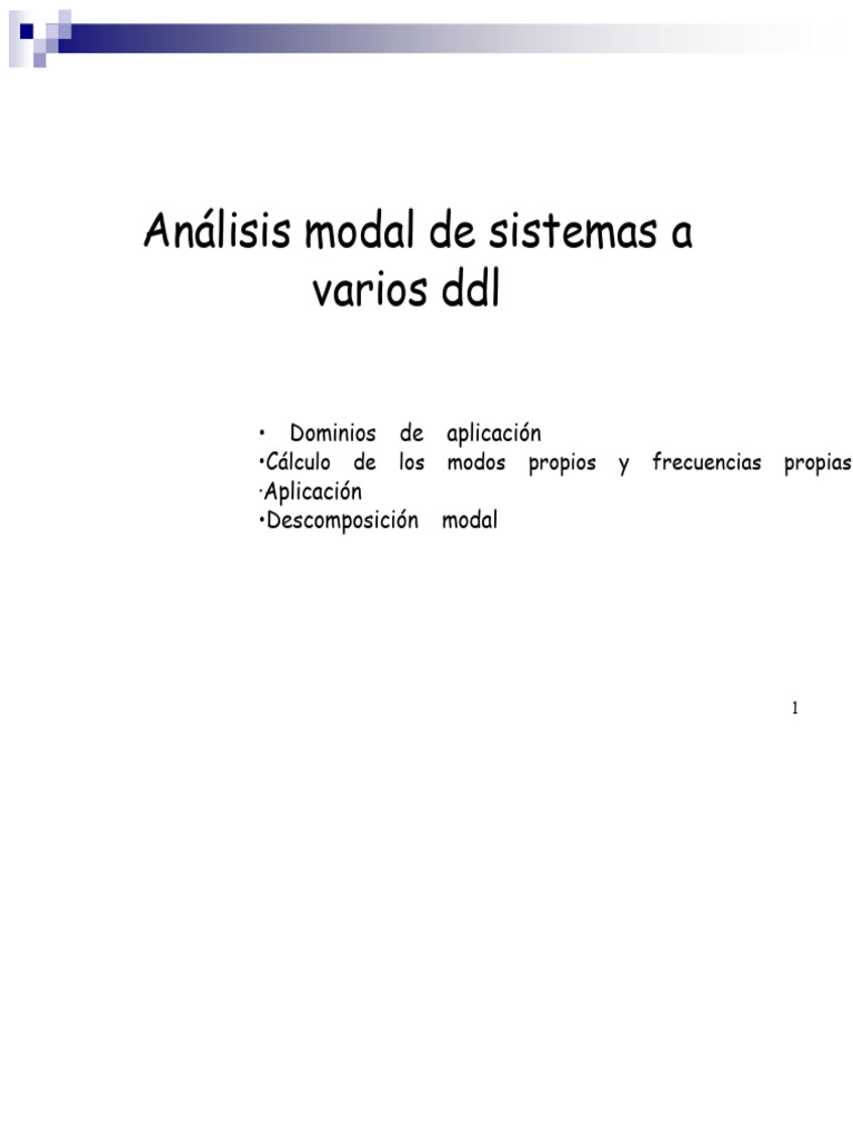 Análisis Modal de Sistemas MDoF | PDF | Valores propios y vectores ...