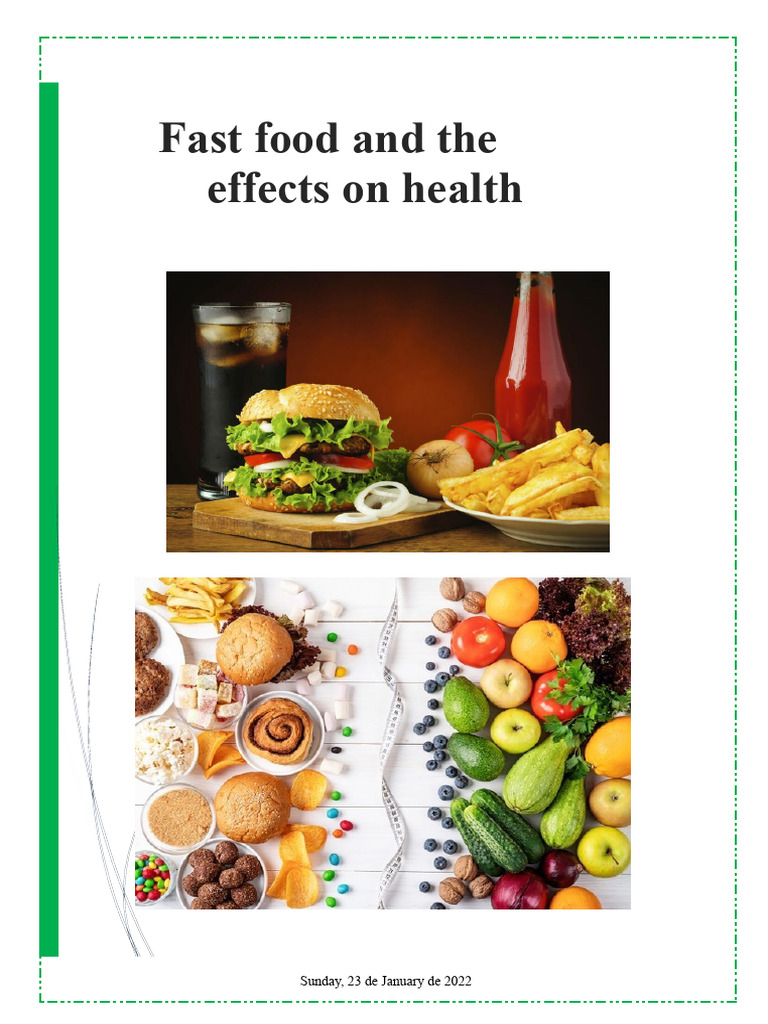 Research work on fast food | PDF | Junk Food | Fast Food