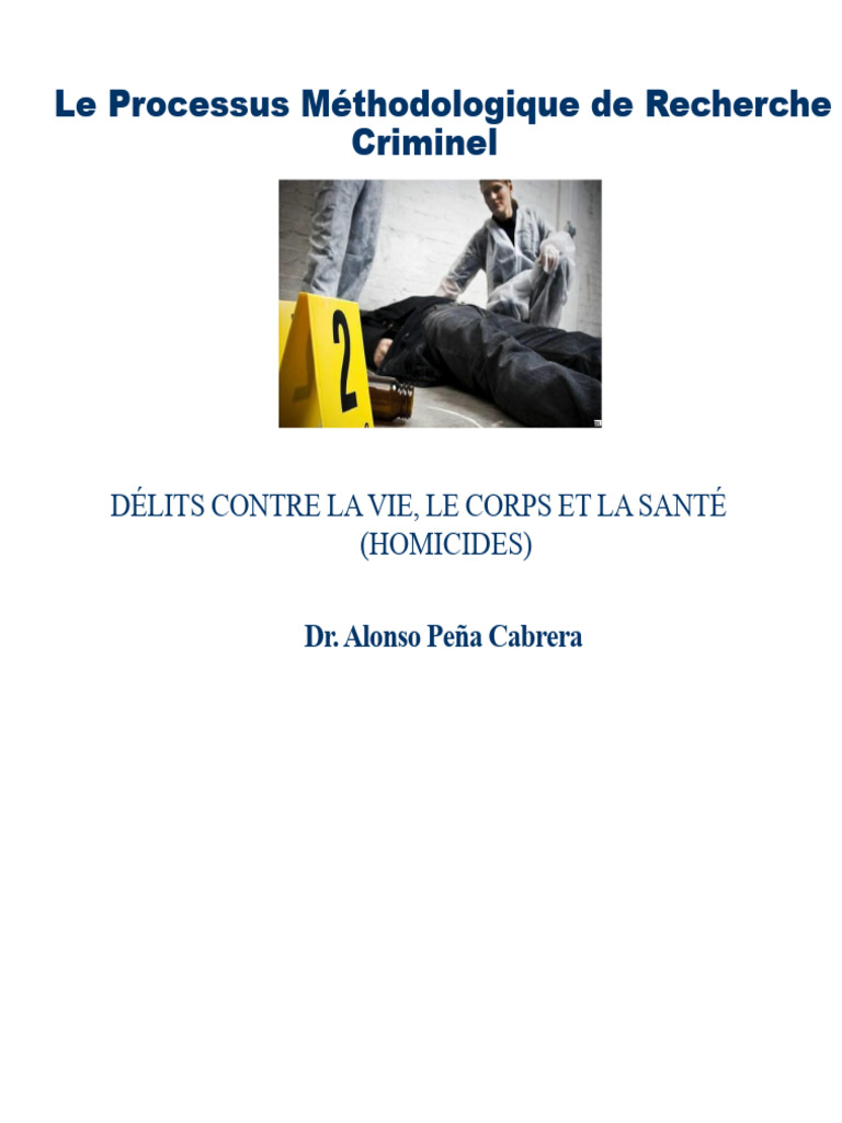 Méthodologie de la Recherche Criminelle | PDF | Crimes | Crime et violence