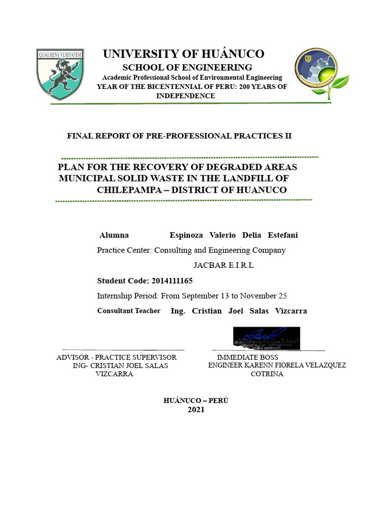 Environmental Engineering Internship Report | PDF | Rain | Flood