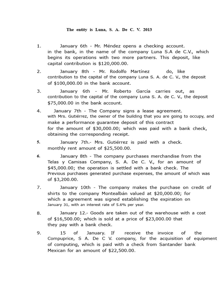 Accounting Exercise | PDF | Banks | Business
