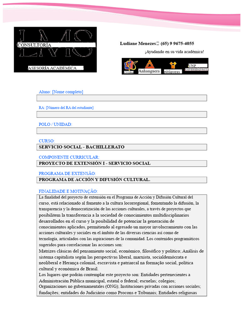 Proyecto de Extensión Cultural en Brasil | PDF | Trabajo Social ...