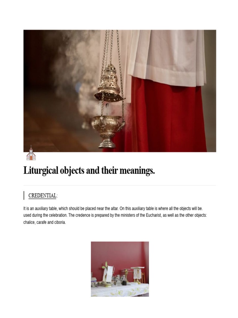 Liturgical Objects and Their Significance | PDF | Christian Worship And ...