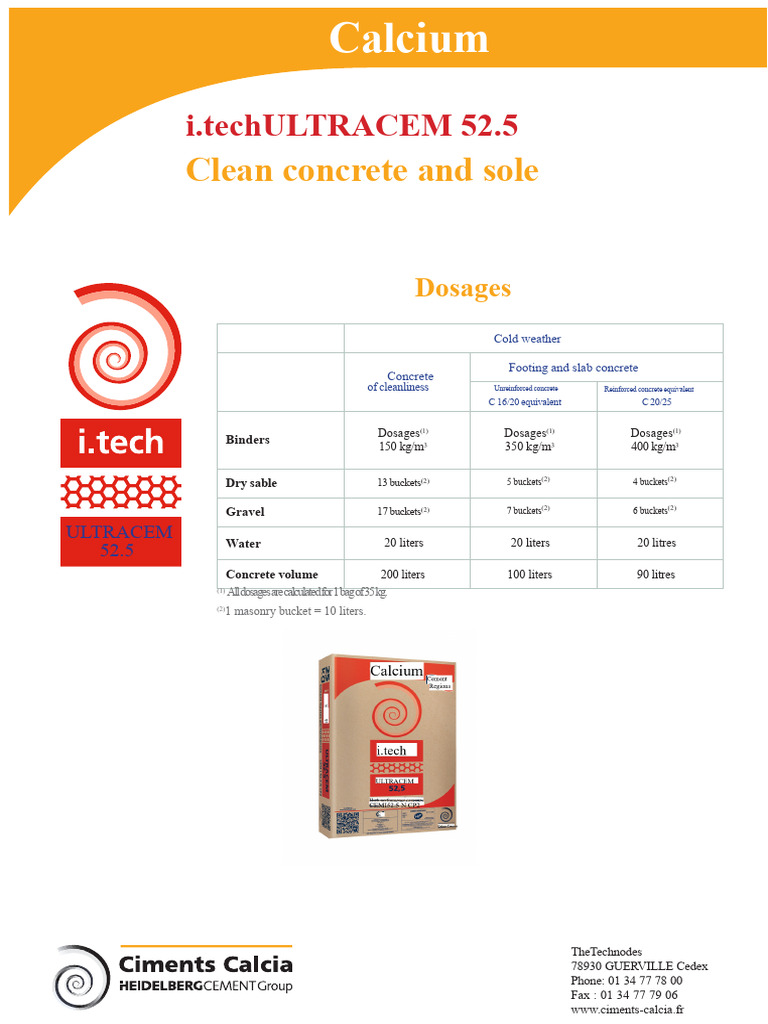 Clean Concrete and Footings Dosages | PDF