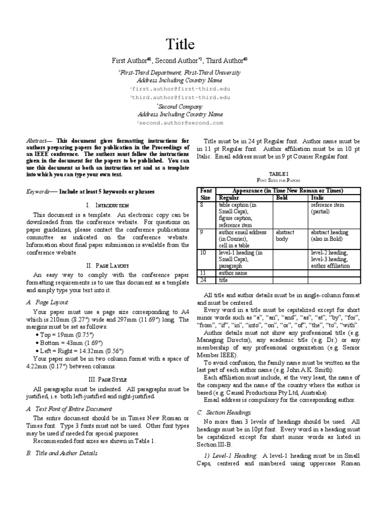 Title: First Author, Second Author, Third Author | PDF | Typefaces ...