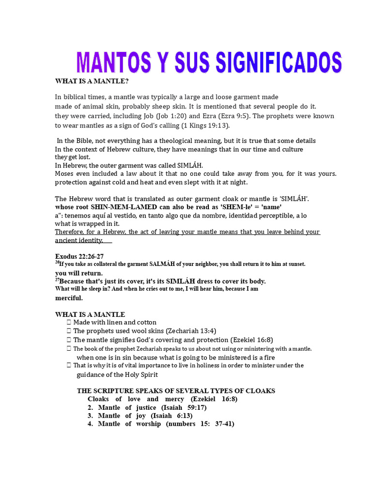 Understanding Biblical Mantles and Their Significance | PDF | Bible | Jesus