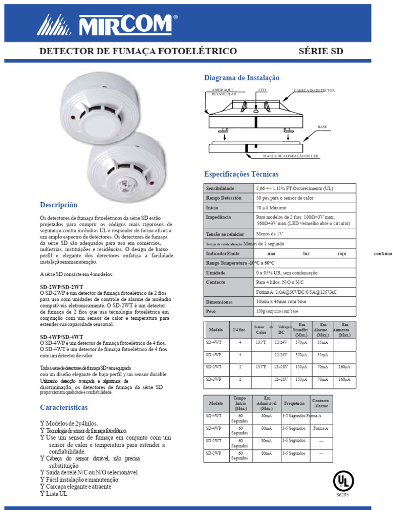 detector de fumaça ficha técnica.pdf | PDF | Engenharia Elétrica