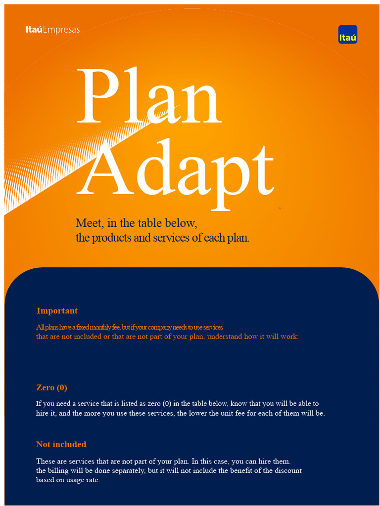 General Table Adapt Plan Itau Companies | PDF | Transaction Account ...