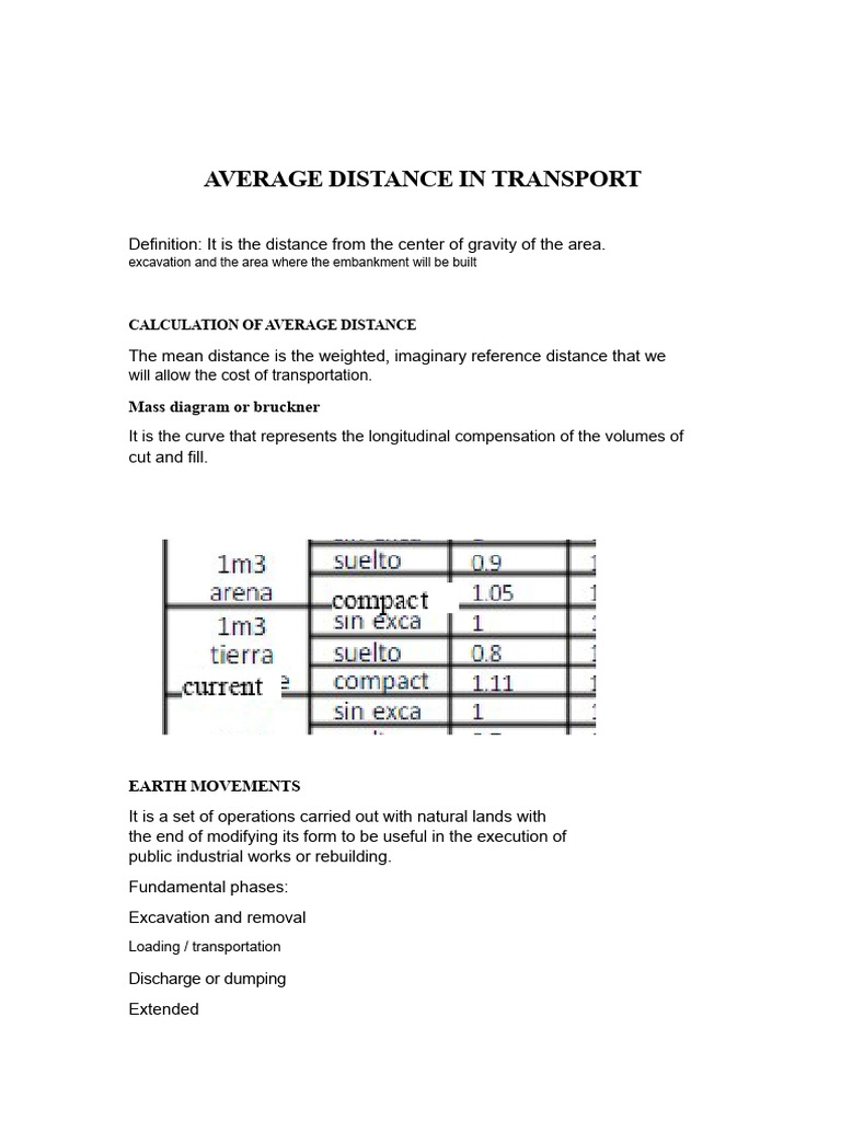 Average Distance in Transport | PDF | Tractor | Acceleration
