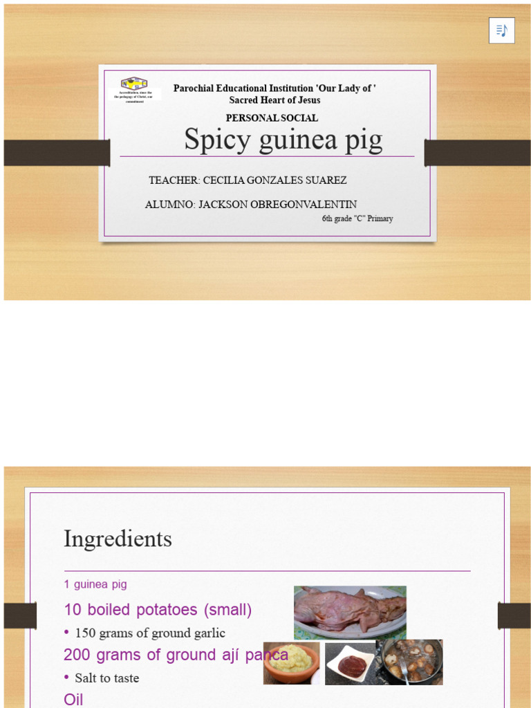 Spicy Guinea Pig Recipe Guide | PDF