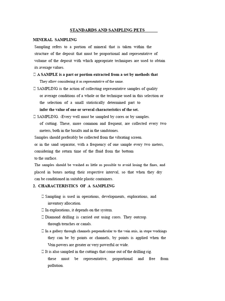 Mineral Sampling Standards and Procedures | PDF | Sampling (Statistics ...