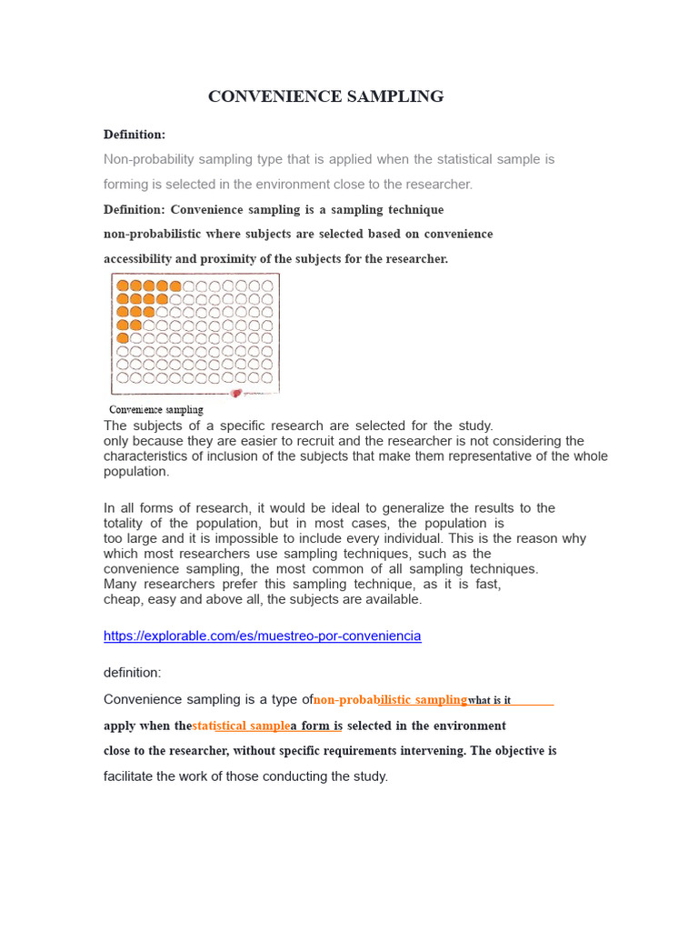 CONVENIENCE SAMPLING | PDF | Sampling (Statistics) | Methodology