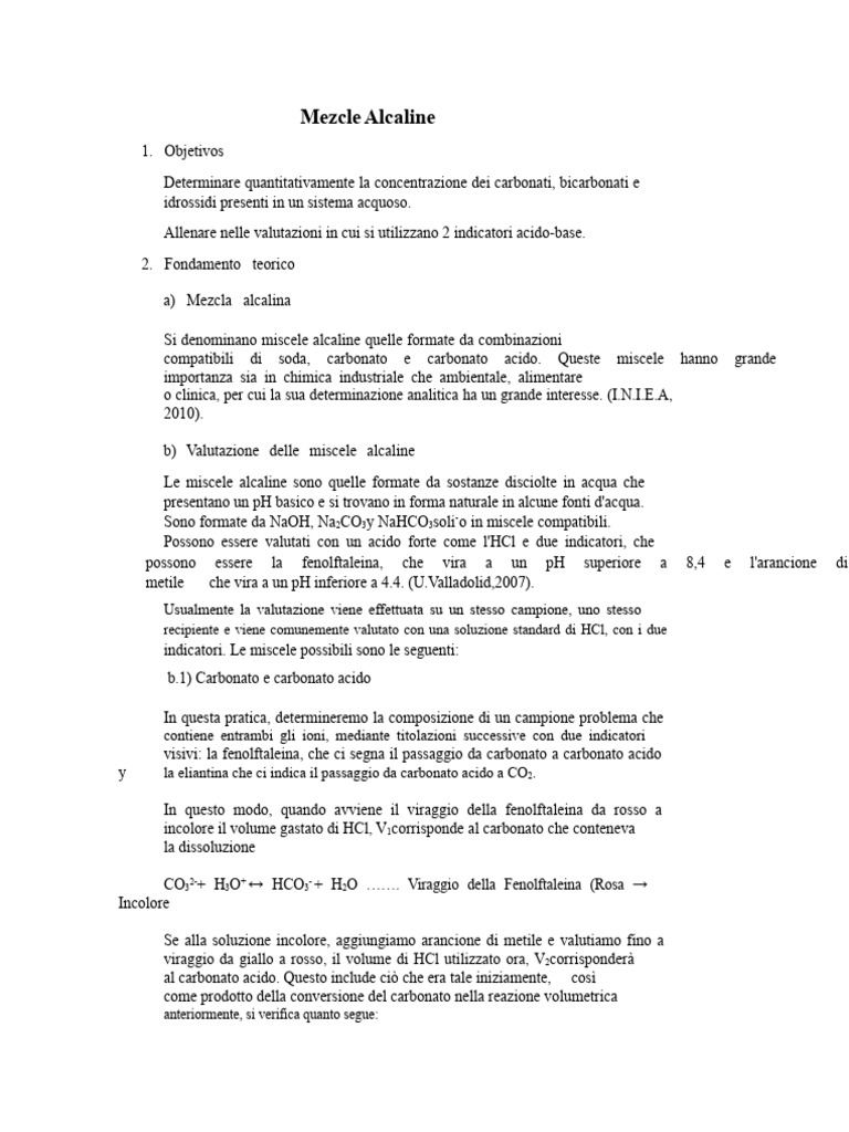 Miscele Alcaline | PDF