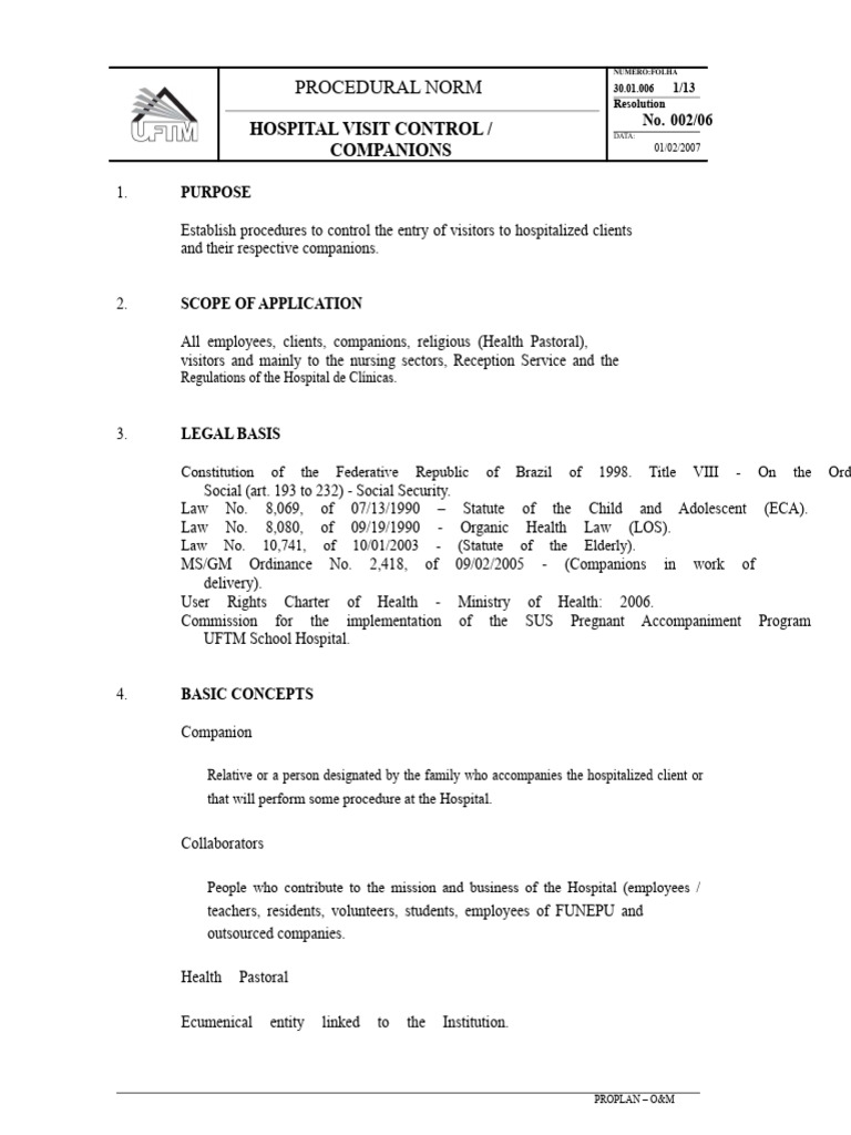 Hospital Visitor Control Guidelines | PDF | Hospital | Hygiene