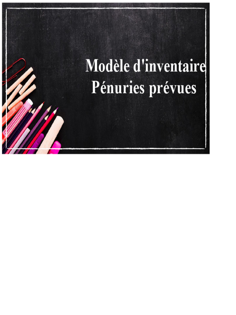 Modèle d'inventaire avec commandes en attente | PDF | Inventaire
