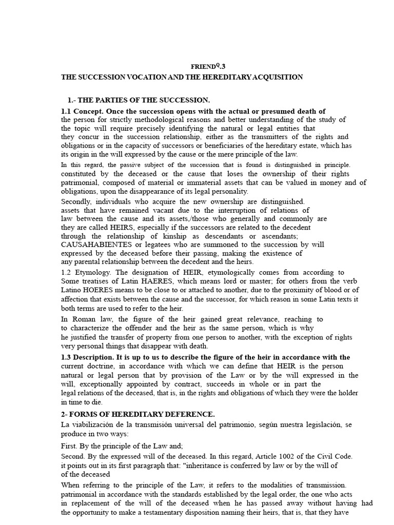 Understanding Heirs and Succession Law | PDF | Inheritance | Will And ...