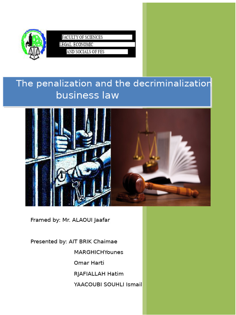 Penalization vs. Decriminalization in Business Law | PDF | Crimes ...