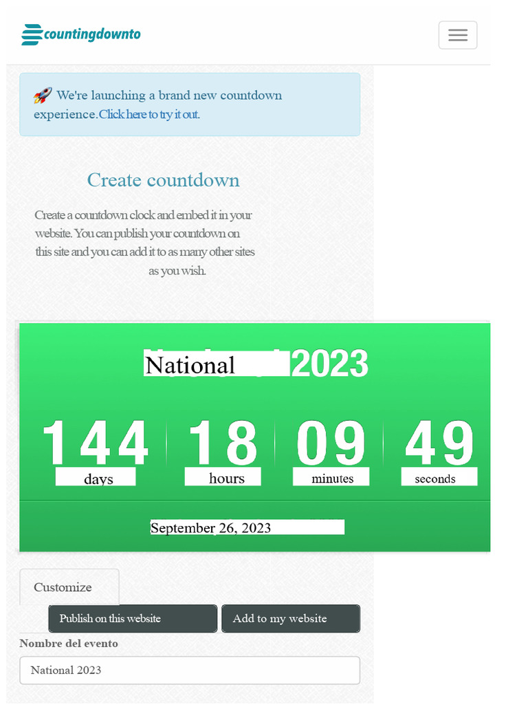Create and Embed Countdown Clocks | PDF