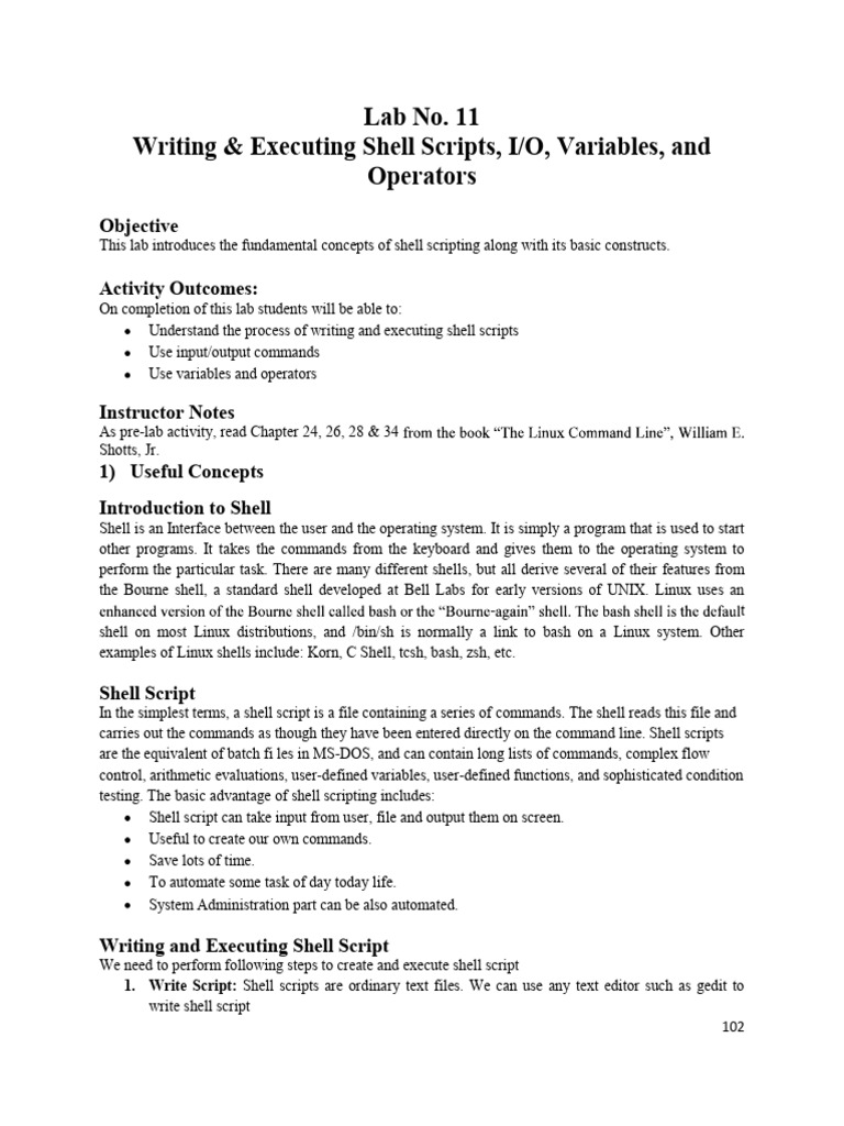 Shell Script 1 | PDF | Command Line Interface | Computer File