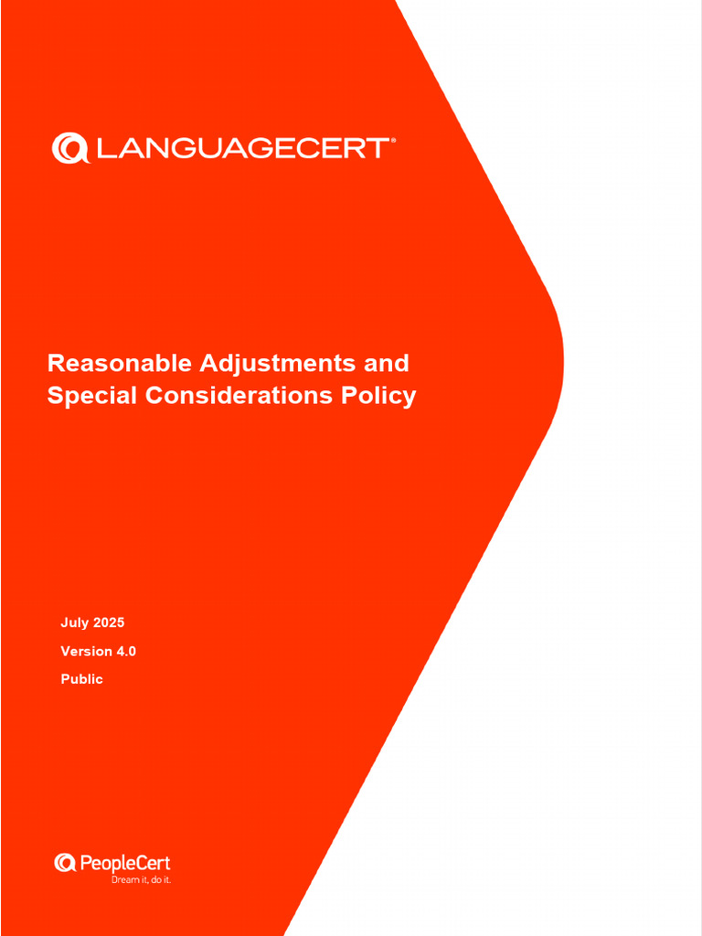 Reasonable Adjustments and Special Considerations Policy | PDF | Disability