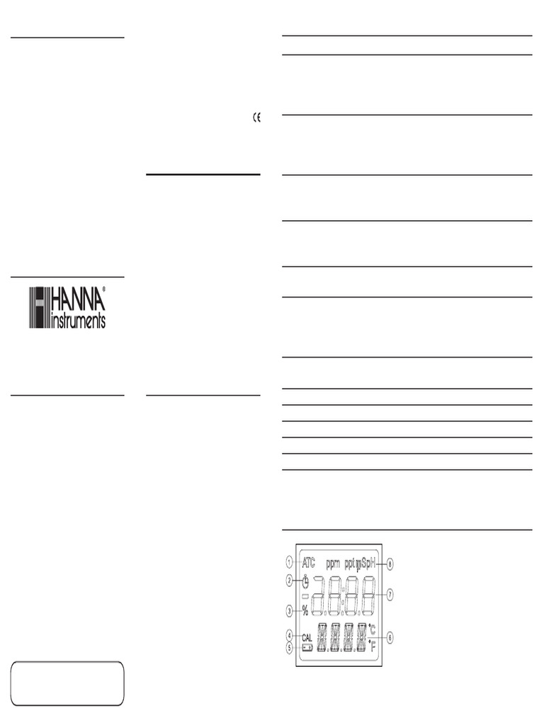 Hanna Instruments PH and Conductivity Meters Portable HI-991300 HI ...