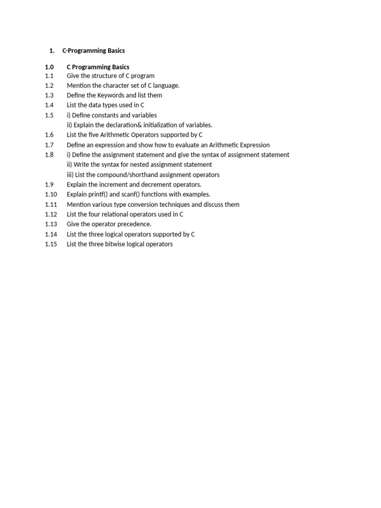 C Programming Basics Guide | PDF | Integer (Computer Science) | Data Type