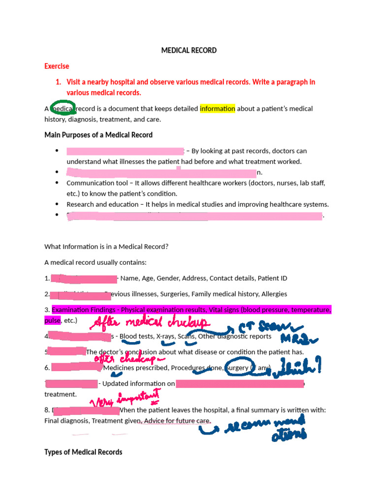 Understanding Medical Records Essentials | PDF | Waste | Medical Record