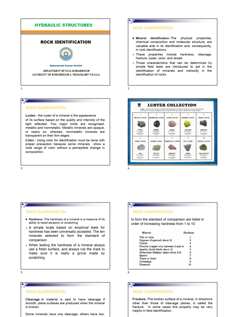 Rock Classification and Identification Guide | PDF | Landslide | Minerals