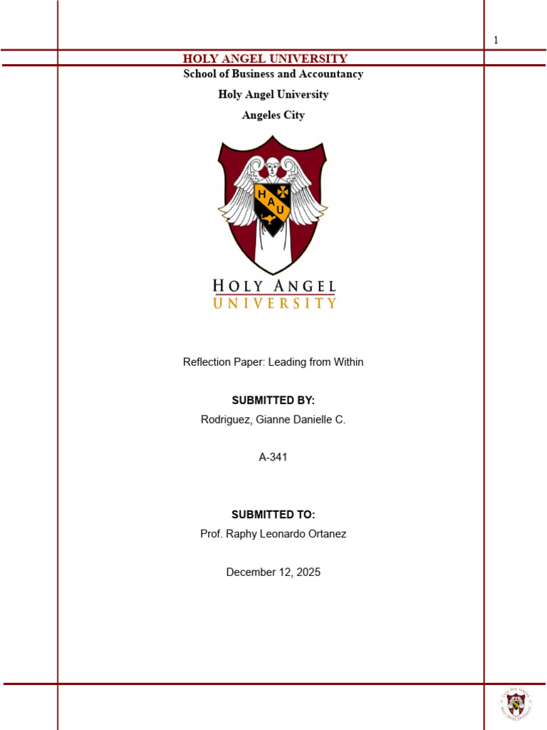 Reflection Paper - Leading From Within | PDF