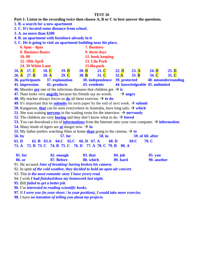 Listening Comprehension Test 26 | PDF | Chess Theory | Chess