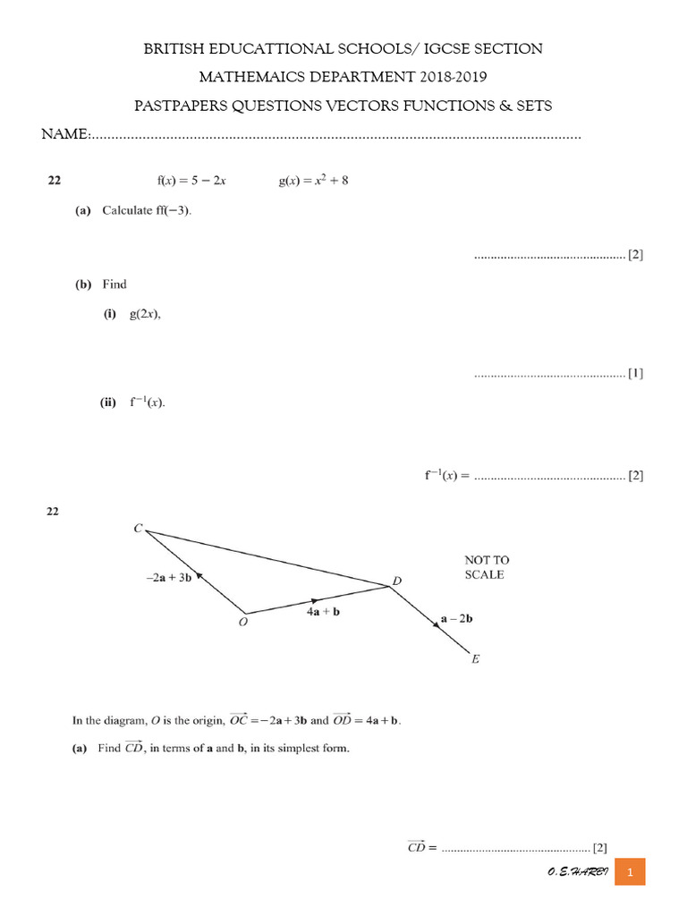 Vectors Functions & Sets-1 | PDF