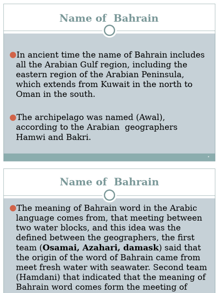 History and Significance of Bahrain's Name | PDF | Bahrain | Persian Gulf
