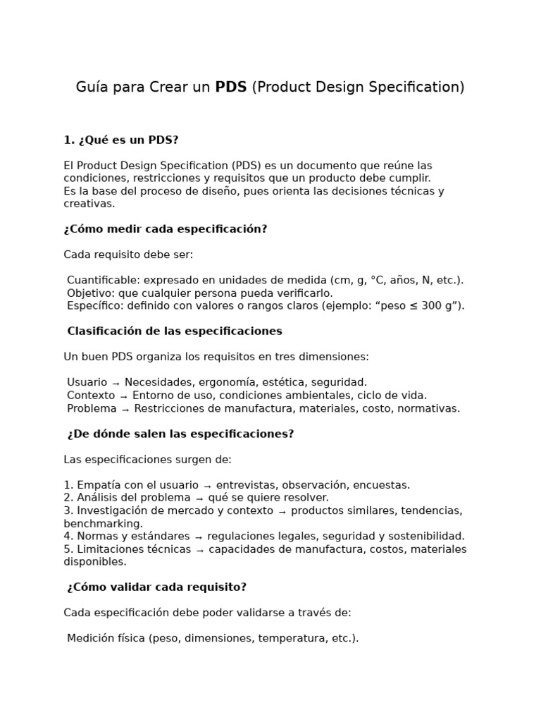 Guía Completa para Crear un PDS | PDF | Laboratorios | Diseño