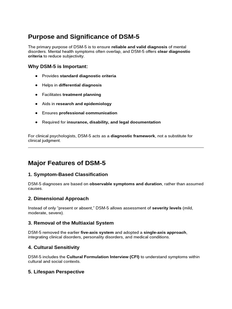 Understanding DSM-5: Purpose & Features | PDF | Mental Disorder | Dsm 5