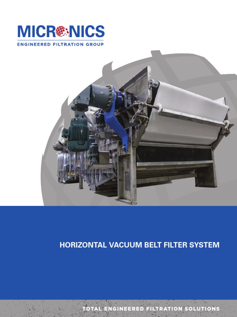 Horizontal Vacuum Belt Filter System | PDF | Filtration | Secondary ...