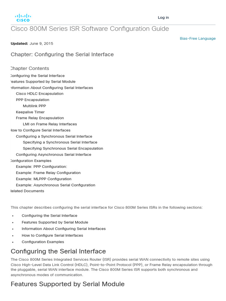 Cisco 800M ISR Serial Interface Guide | PDF | Osi Model | Network ...