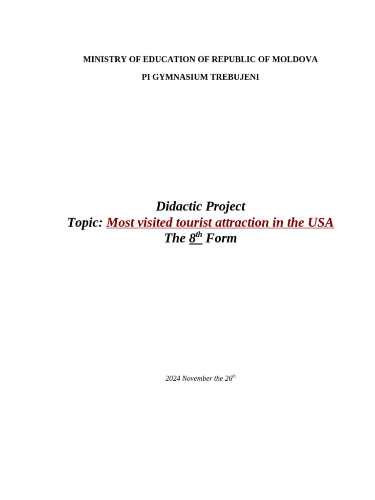 Foaie de Titlu Proiect Didactic | PDF
