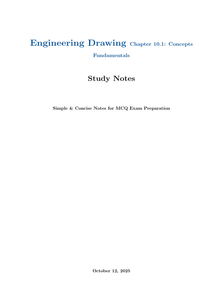 Engineering Drawing Concepts Study Notes | PDF | Drawing | Geometry