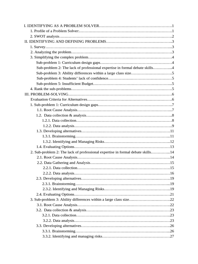 Problem-Solving Strategies for Debate Skills | PDF | Teachers | Mentorship