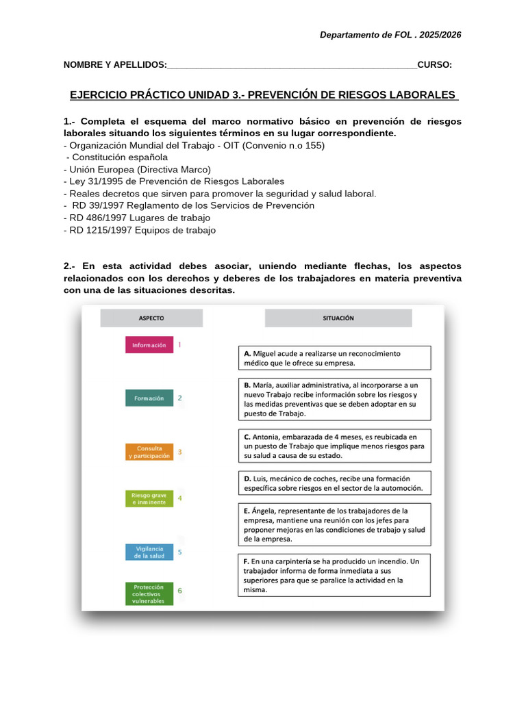 Prevención de Riesgos Laborales 2025/2026 | PDF | Seguridad y salud ...