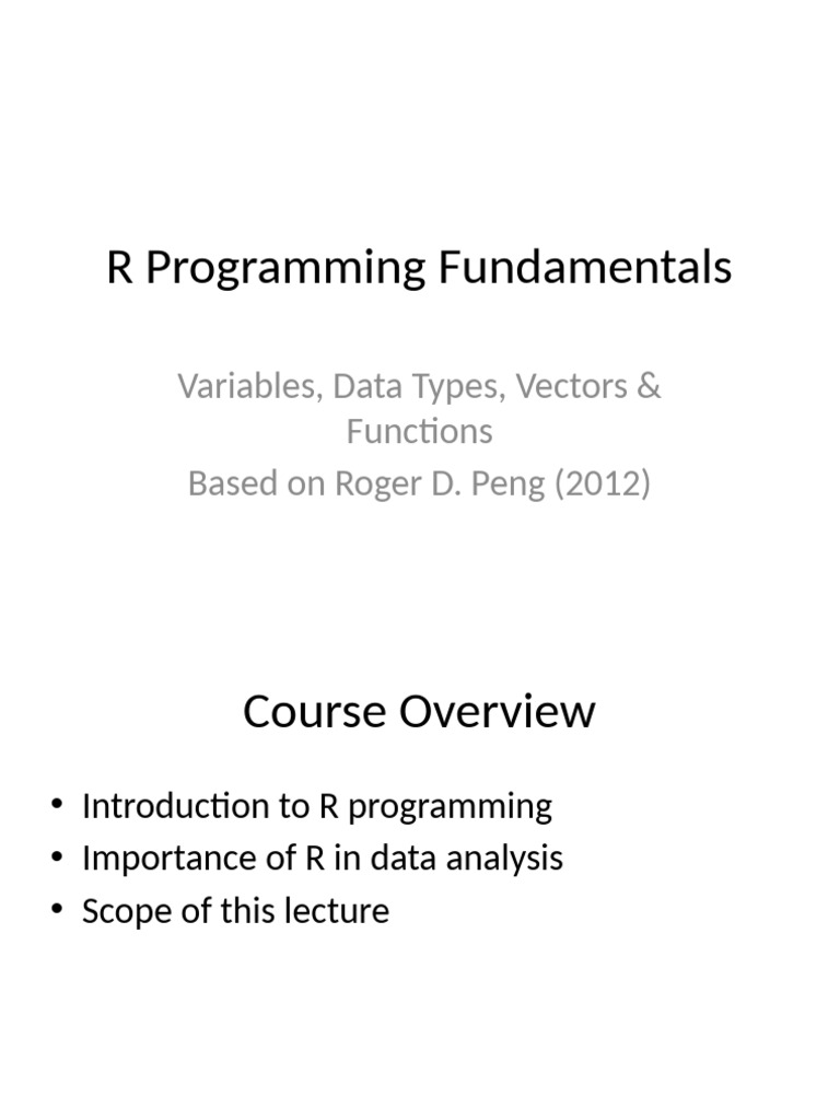R Programming Basics: Variables & Functions | PDF | Integrated ...