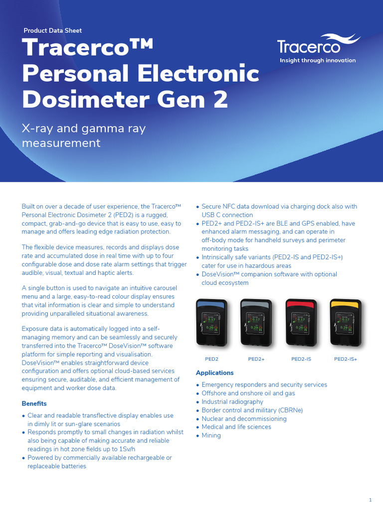 Tracerco™ PED2 Personal Dosimeter Guide | PDF | Rechargeable Battery ...