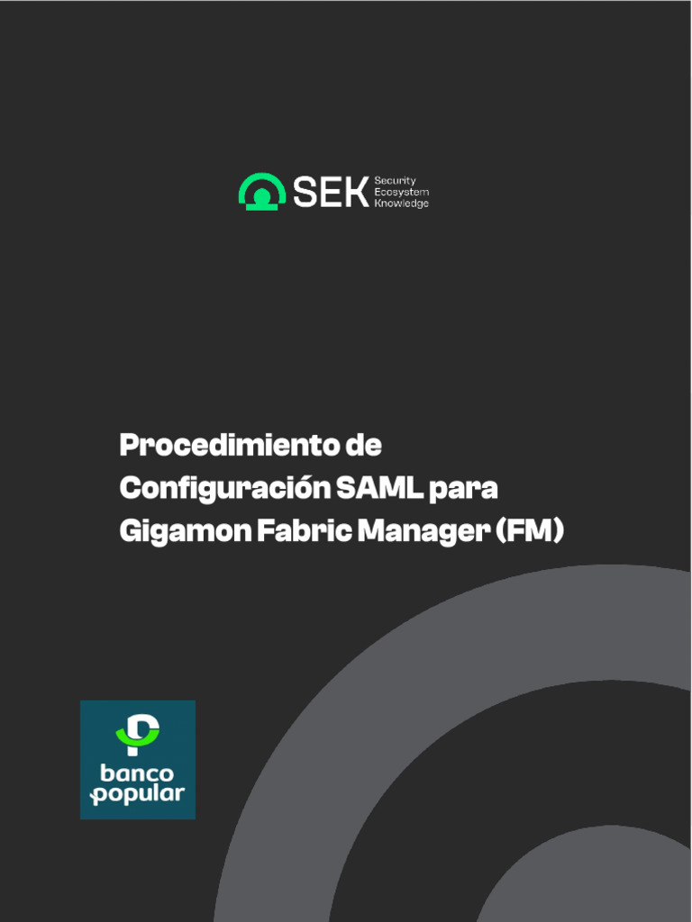 Configuración SAML en Gigamon FM | PDF | Autenticación | Control de ...