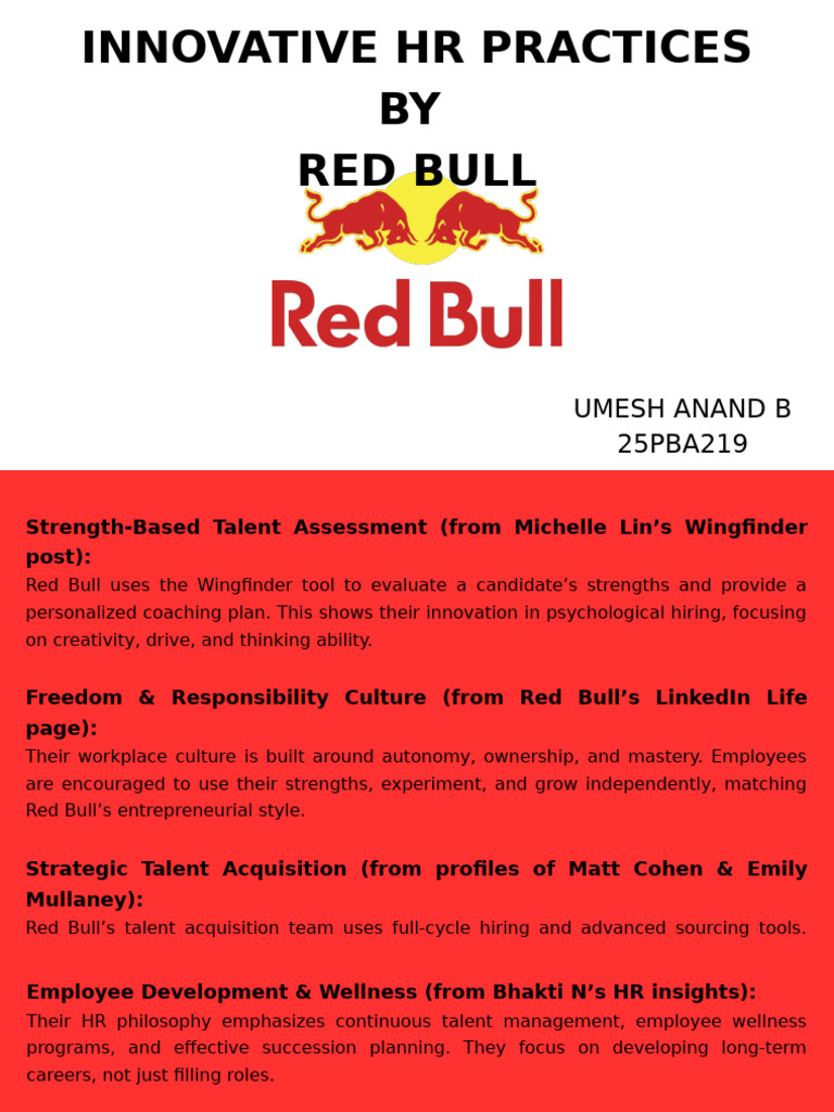 Innovative HR Practices at Red Bull | PDF | Leadership | Human Resources