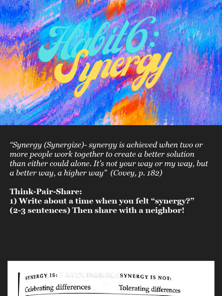 Understanding Synergy and Diversity | PDF | Psychological Concepts ...