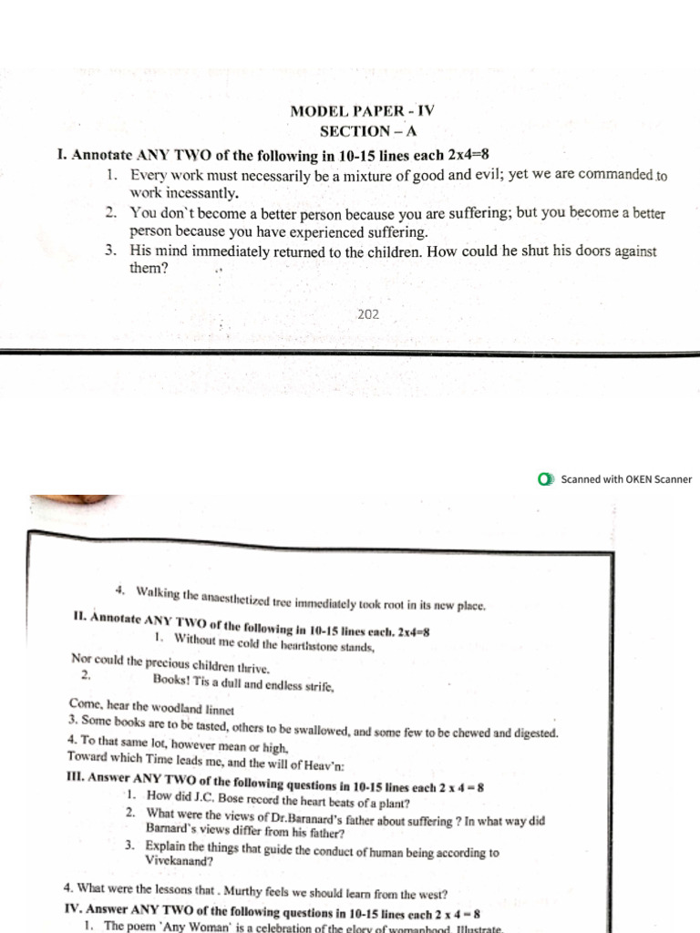 Model Paper 2 | PDF