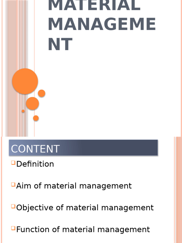 Comprehensive Guide to Material Management | PDF | Inventory | Supply Chain